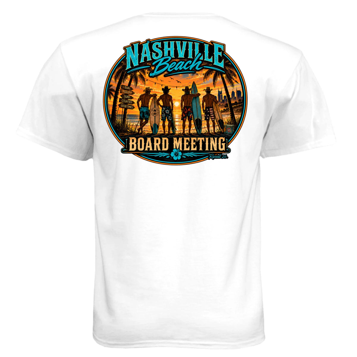Board Meeting graphic tee - cowboy surfers