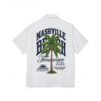 Nashville Beach Tennessee Palm Tree  - White Hawaiian Camp Shirt