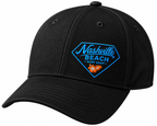 Nashville Beach Surf Shop Black Trucker-Style Baseball Cap – Blue Badge & Hibiscus
