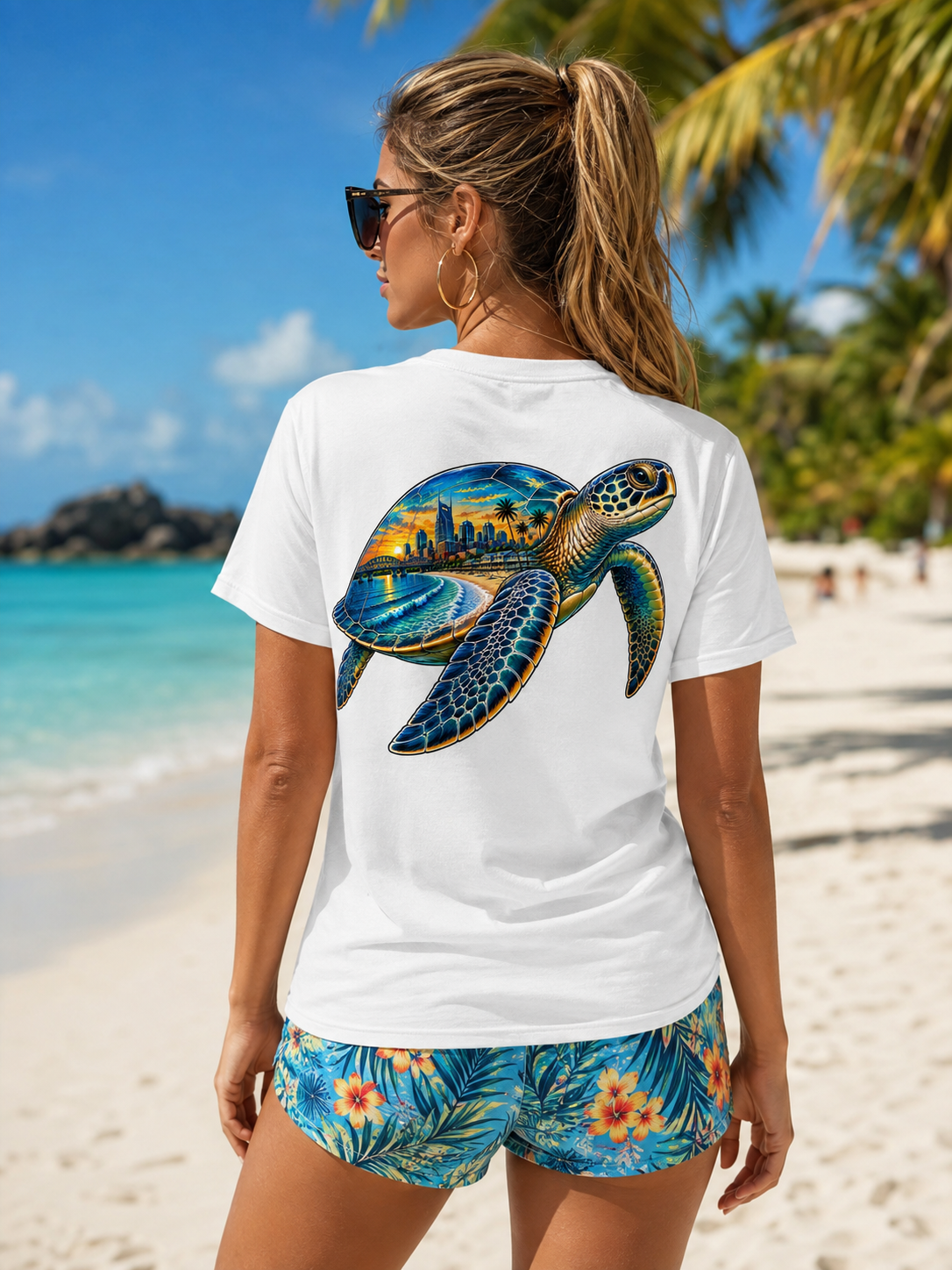 Nashville Beach Sea turtle – Women’s Beach Tee