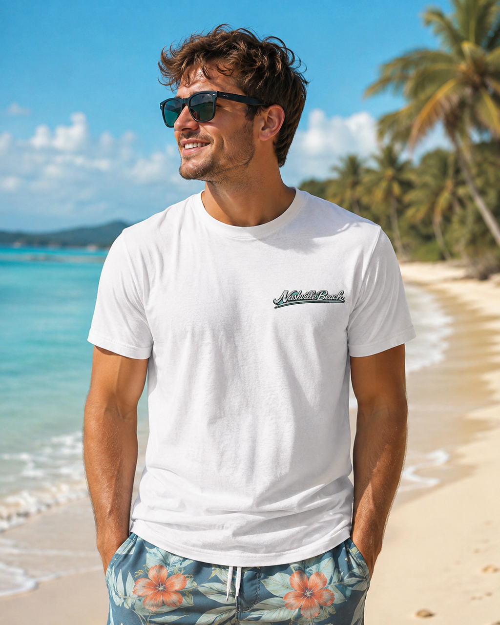 Nashville Beach Beach 615 Graphic T-Shirt – Men’s Surf Tee