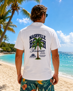 Nashville Beach Tennessee Palm Tree-Beach Bahama Style – Men’s Beach Tee