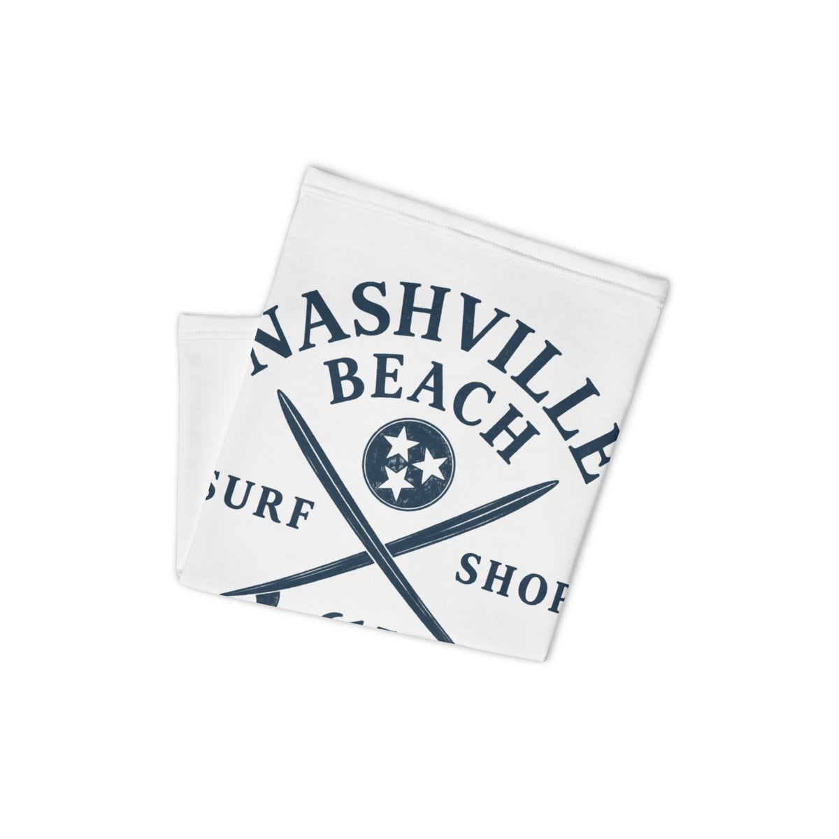 Nashville Beach Surf Shop neck gaiter, folded