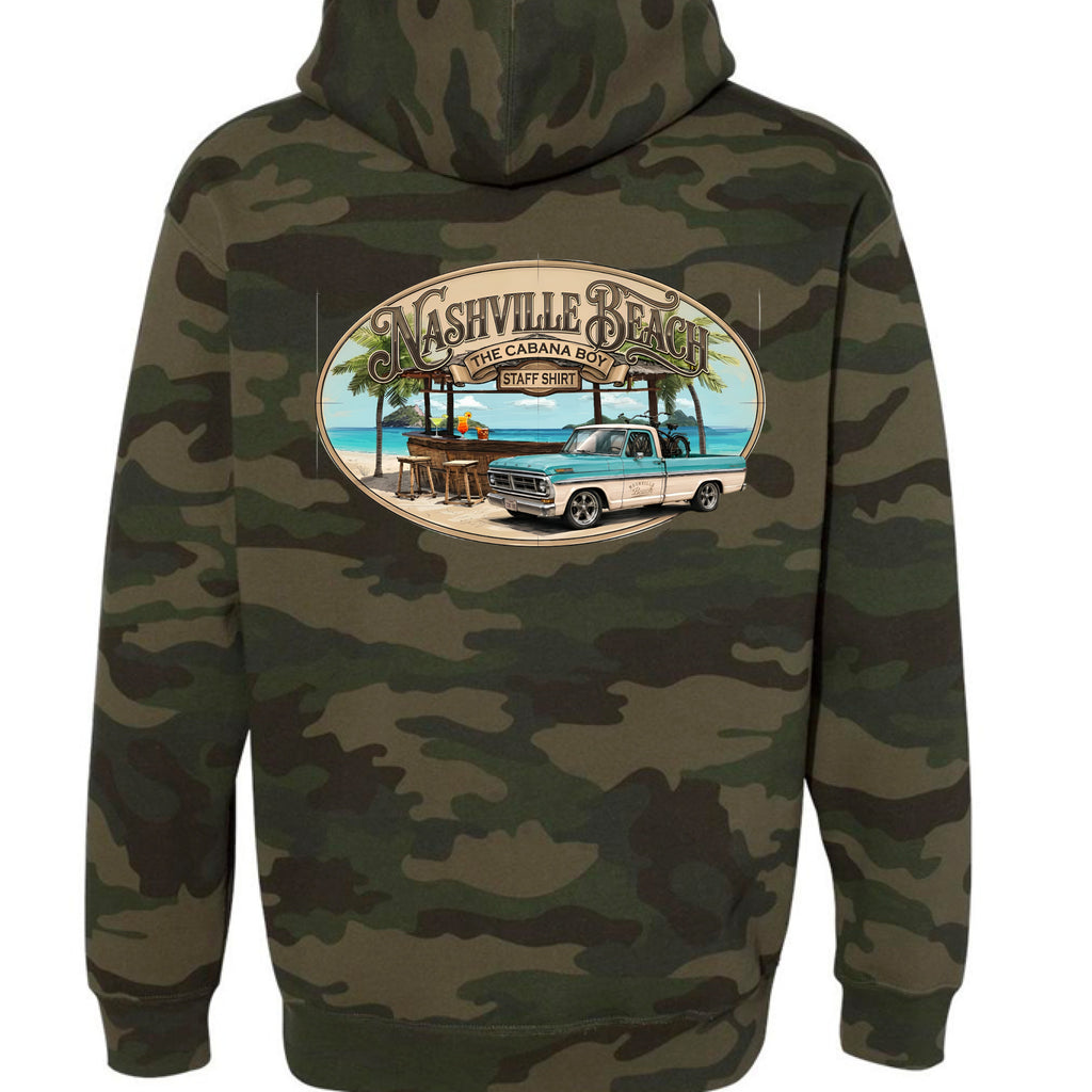 Nashville Beach Cabana Boy Staff Shirt Camo Hoodie