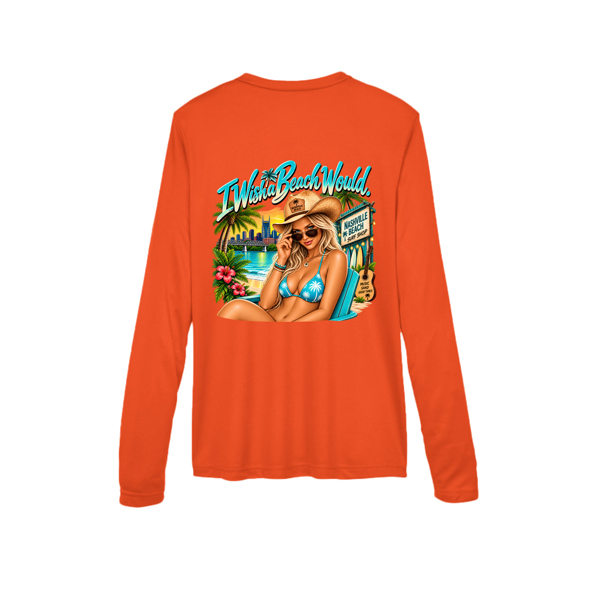 I Wish a Beach Would Long Sleeve Shirt - White