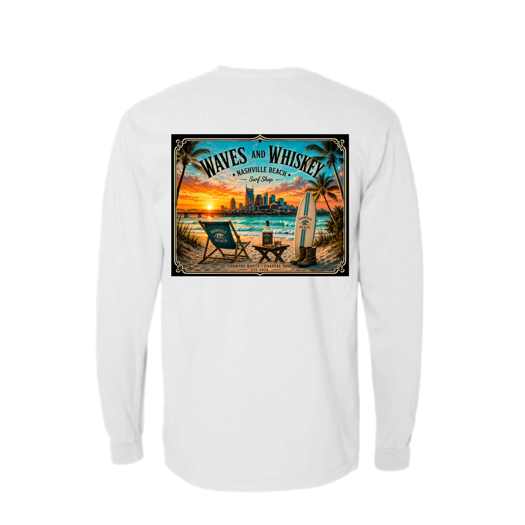 Waves and Whiskey Long Sleeve Shirt