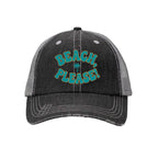 Beach Please Trucker Hat - front view