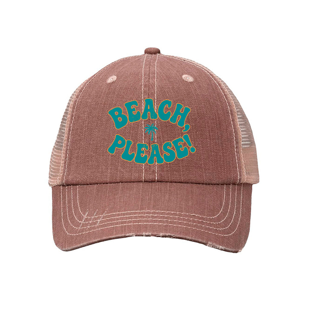 Beach Please Trucker Hat - side view