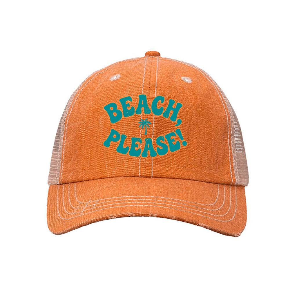 Beach Please Trucker Hat - back view