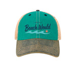 I Wish a Beach Would Trucker Hat - front view