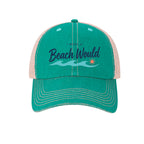 I Wish a Beach Would Trucker Hat - back view