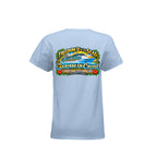 Women's 538493 Freedom of the Seas 2026 Caribbean cruise t-shirt – back view with ship graphic and Aruba, Coco Cay, Nassau, Bahamas ports