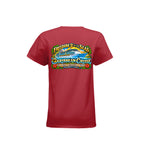 Women's 538493 Freedom of the Seas 2026 Caribbean cruise t-shirt – back view with ship graphic and Aruba, Coco Cay, Nassau, Bahamas ports