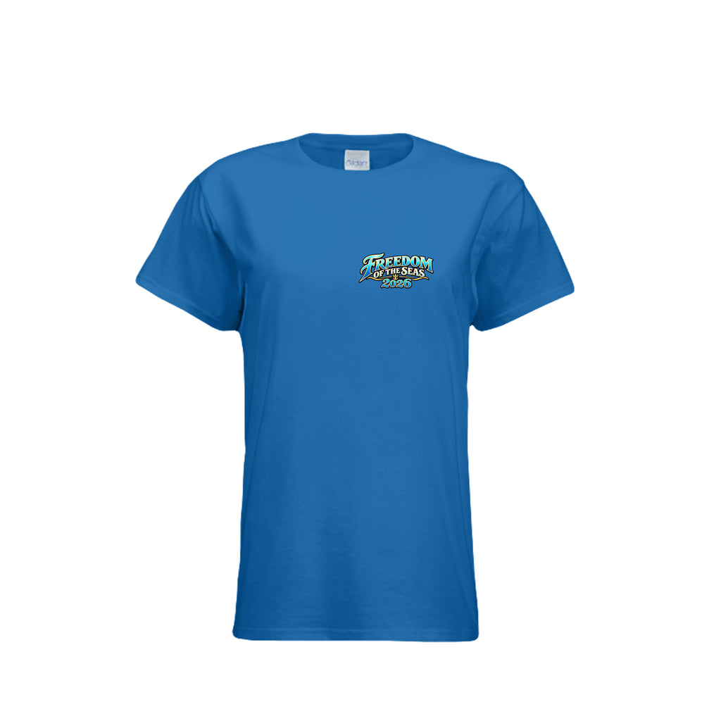Women's 538493 Freedom of the Seas 2026 Caribbean cruise t-shirt – front view
