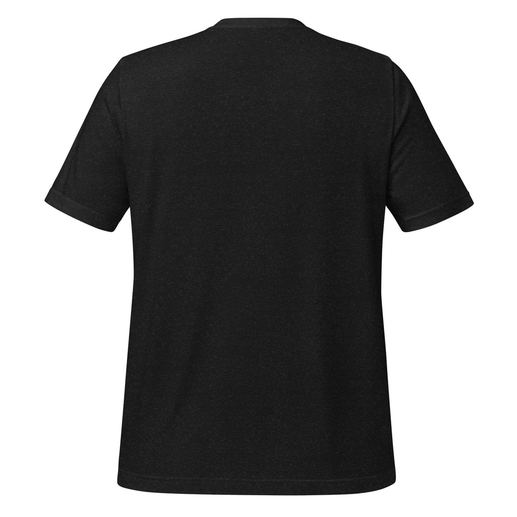 Salt and Light faith script graphic on black men's t-shirt - back view