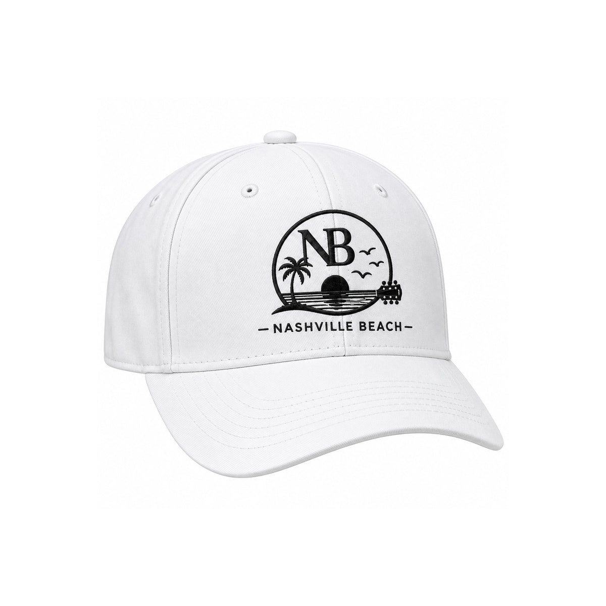 Nashville beach logo -White – Men’s Surf Hat