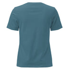 Salt and Light faith script graphic on heather women's relaxed t-shirt - back view